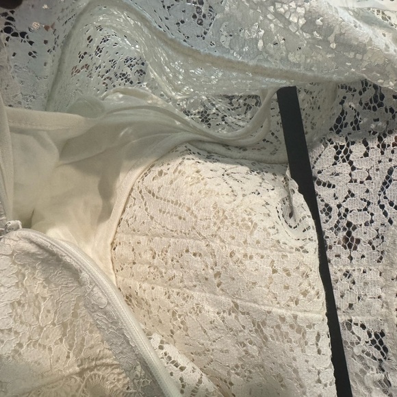 Cream Anthropologie feather Bone Midi Dress with Mock Neck - Picture 6 of 9